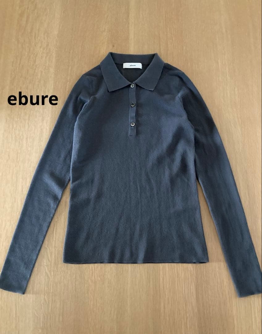 ebure エブール　ダークグレー 長袖ポロシャツ　2024SS