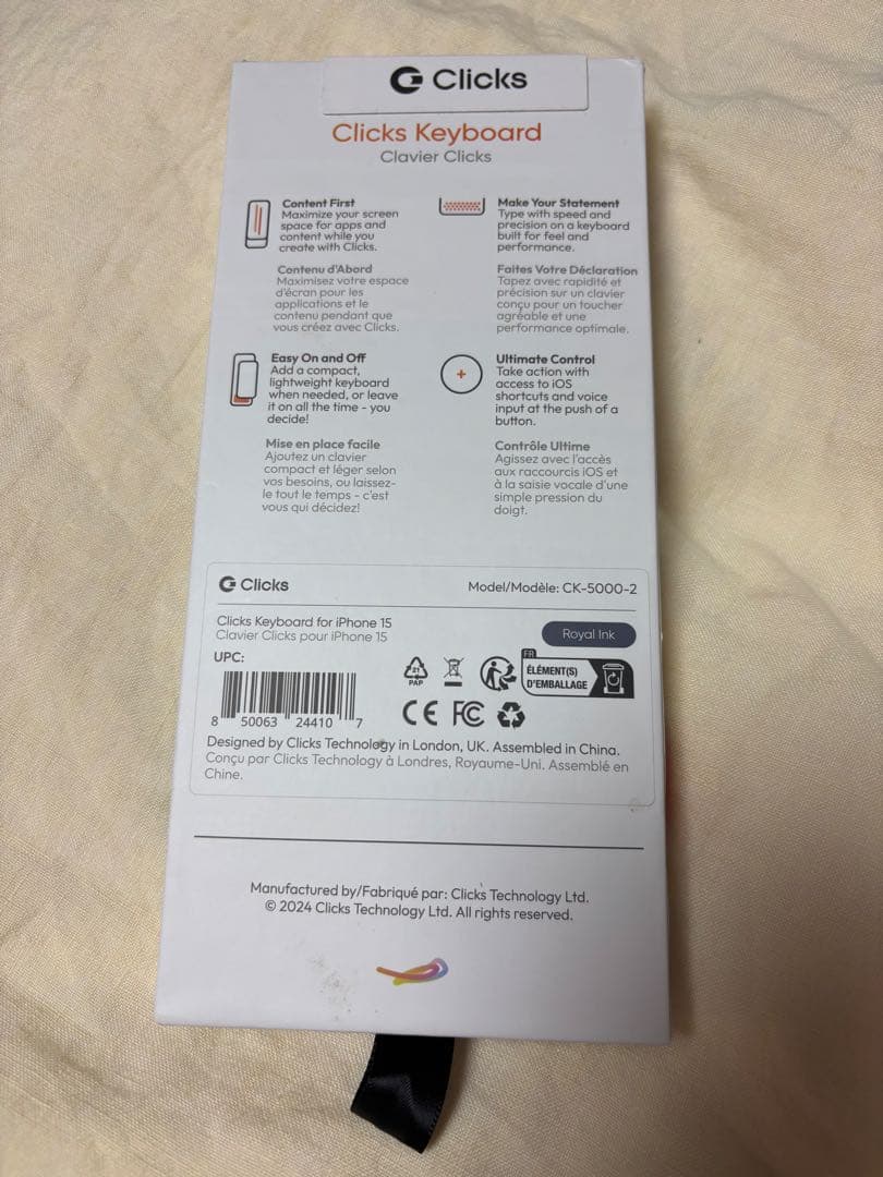 iPhoneアクセサリー Clicks Keyboard for iPhone15 ( Ink)