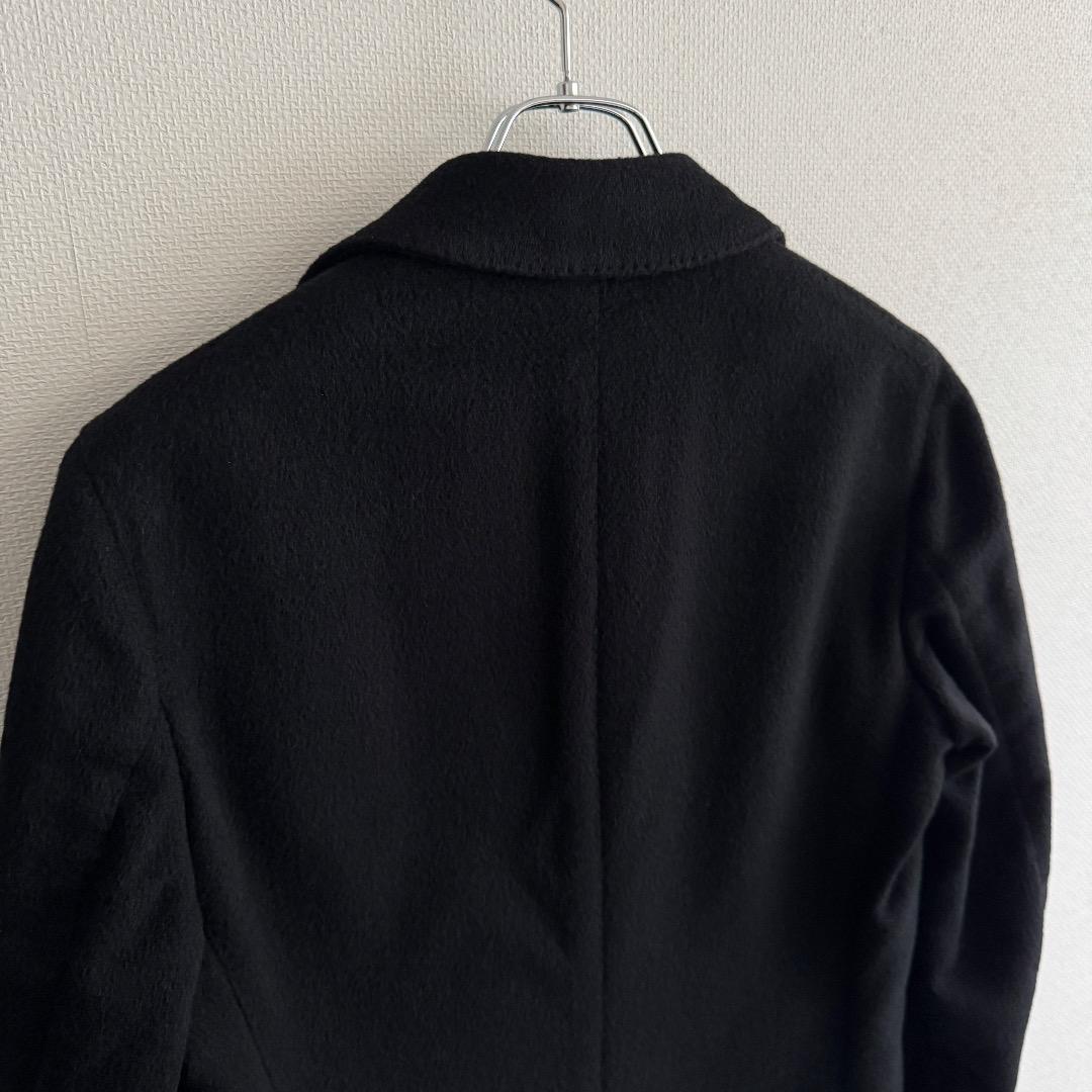 最高級 LARDINI キャメル100% チェスターコート 44 黒 メンズ