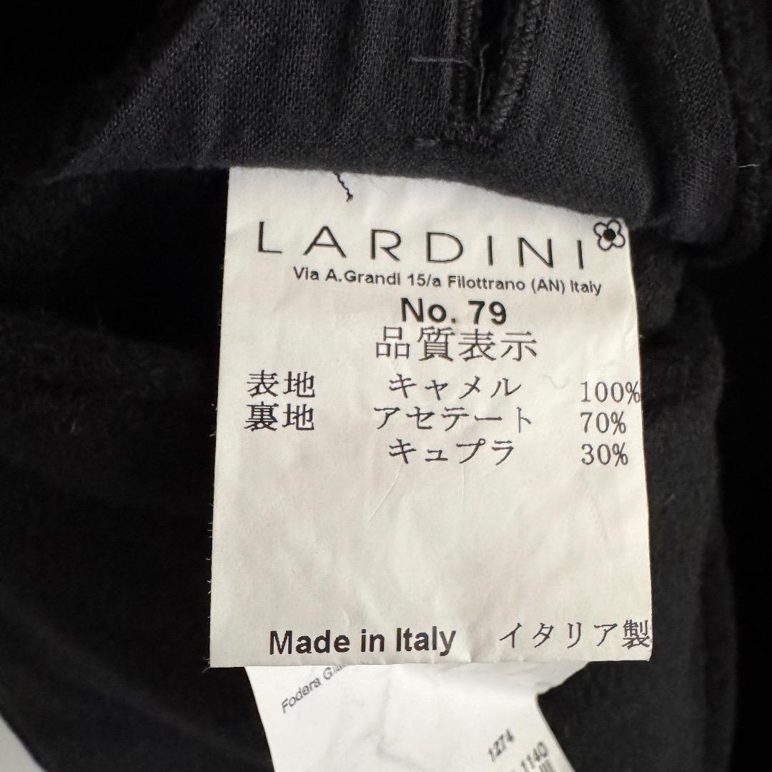 最高級 LARDINI キャメル100% チェスターコート 44 黒 メンズ