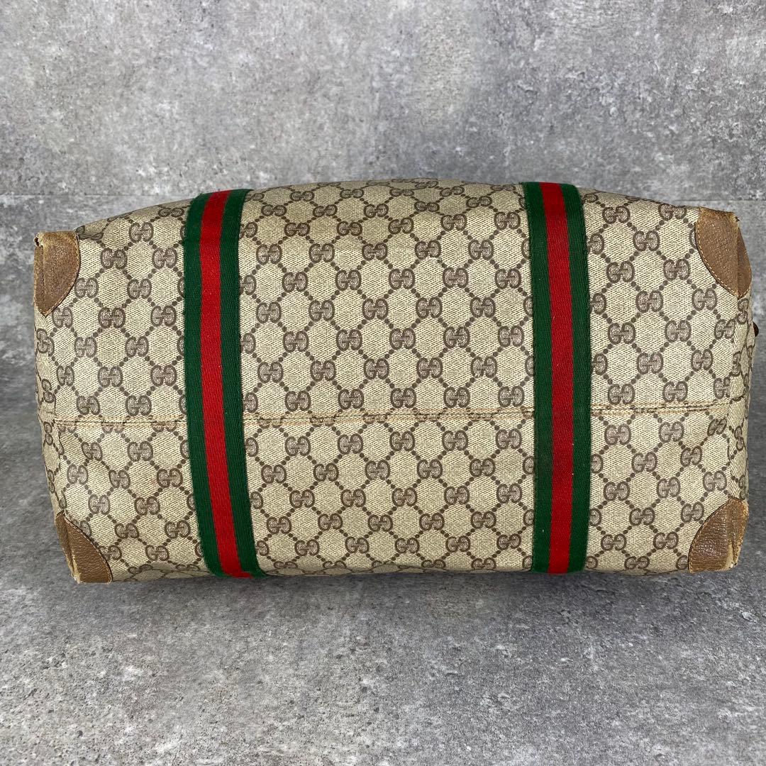 GUCCI オールドグッチ シェリーライン GG柄 PVC レザートートバッグ