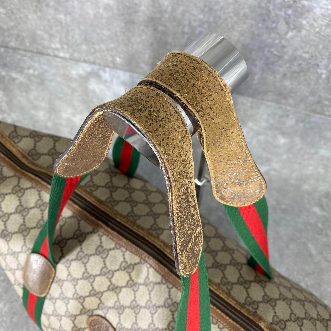 GUCCI オールドグッチ シェリーライン GG柄 PVC レザートートバッグ
