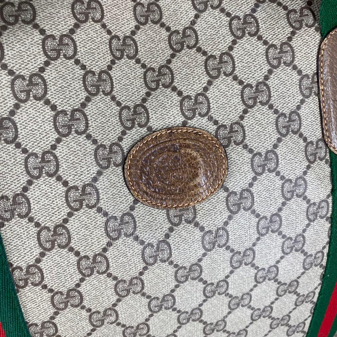 GUCCI オールドグッチ シェリーライン GG柄 PVC レザートートバッグ