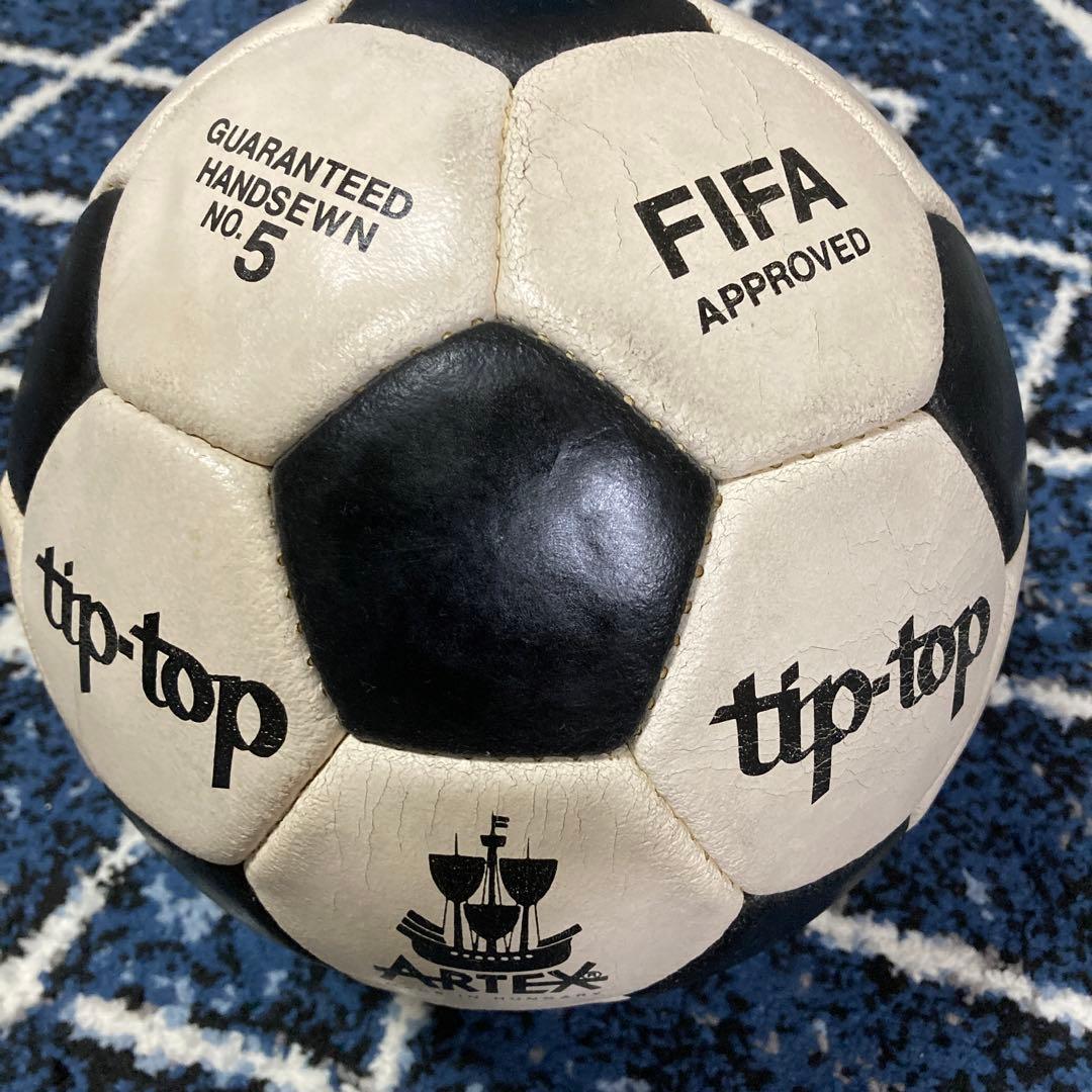 サッカー、FIFA公認、80年代、ALTEX、tiptop、手縫、経年劣化未使用