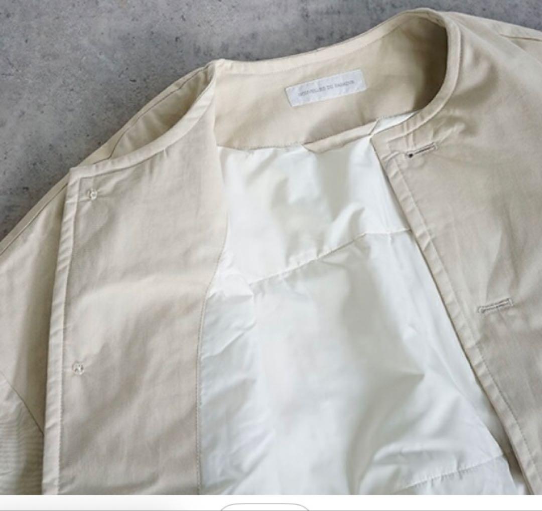 nouvellesduparadis◆中綿ノーカラーコート／ナチュラルランドリー