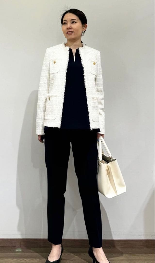 #*#様 PLST ツイードジャケット Lサイズ　白