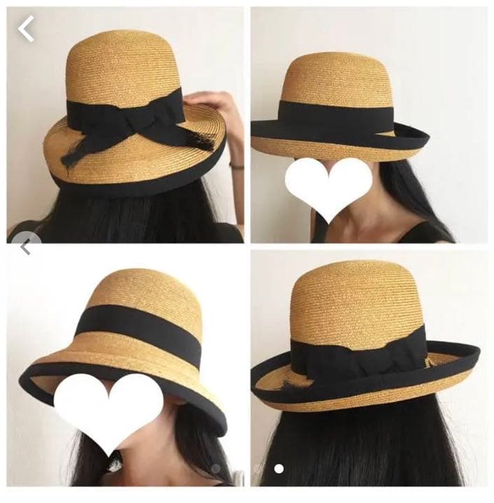 【FOXEY 美品 箱付き】FOXEY リボンストローハット 茶