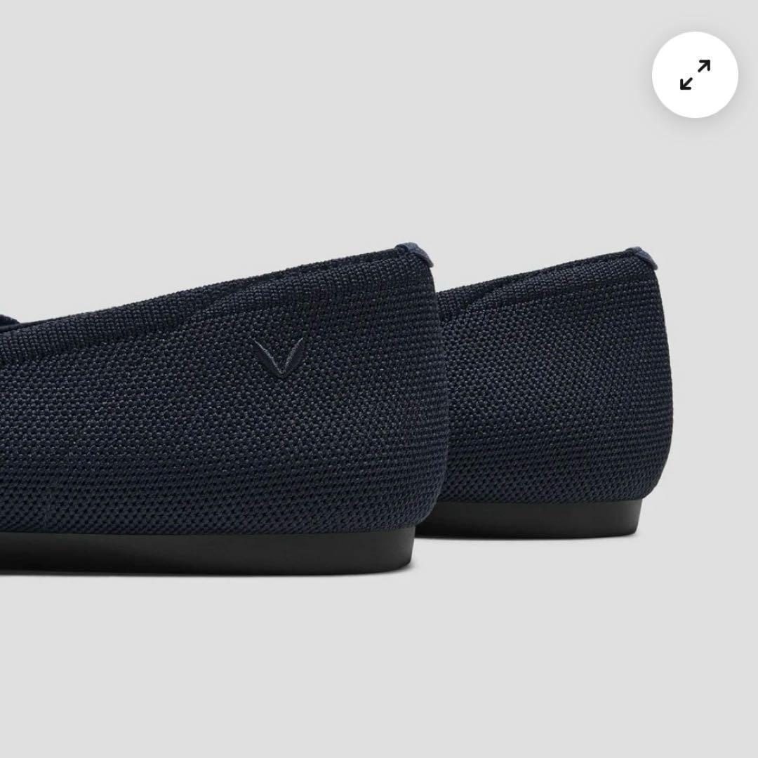 VIVAIA★AZURAネイビーラメフラットシューズ23 36.5