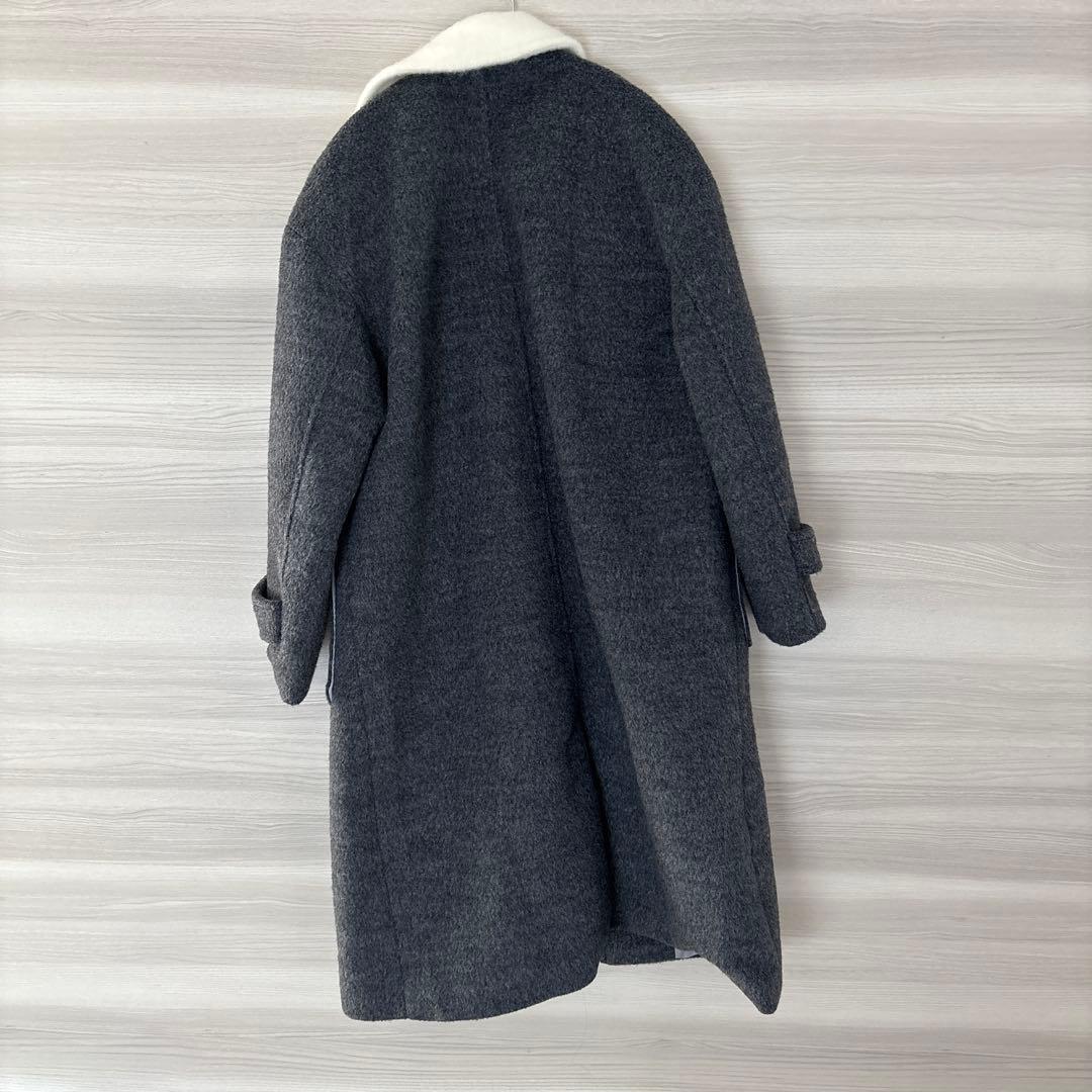 グレー ウール混合 ロングコート CHICandTHINGS