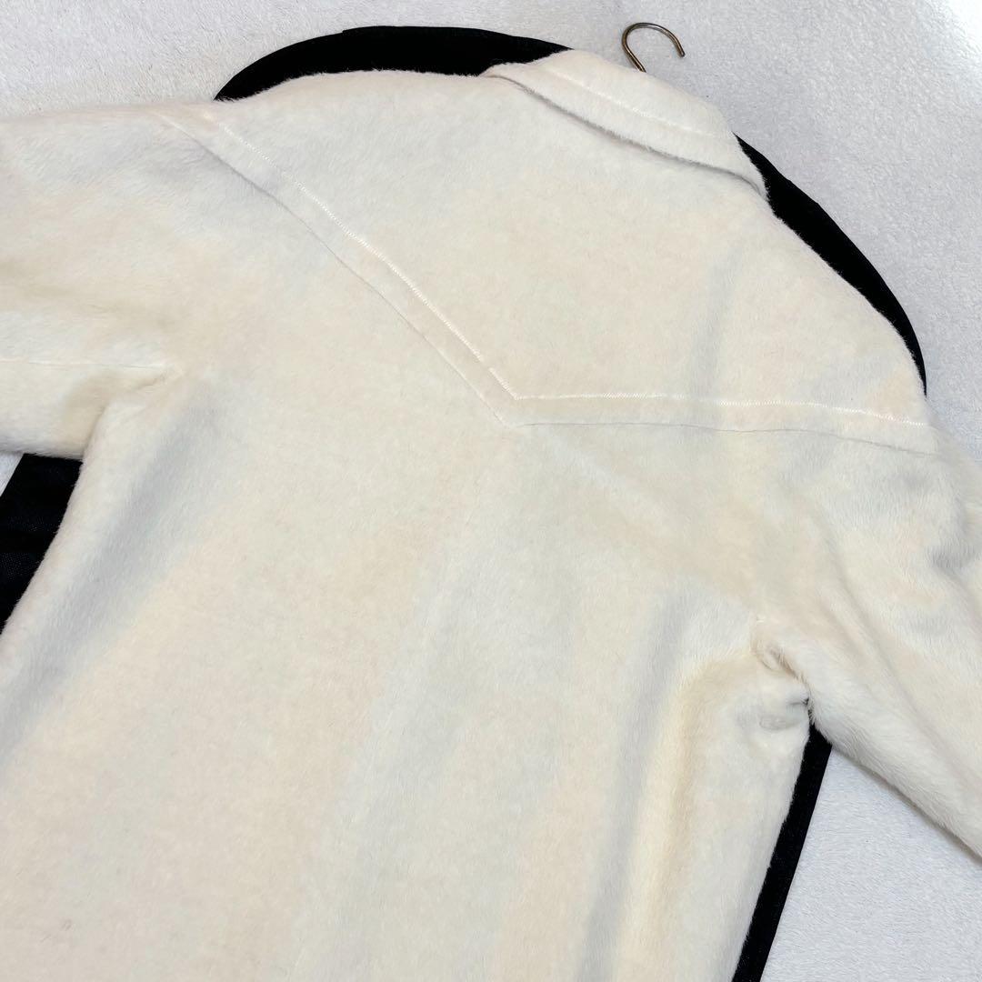 【美品】アルパカ100% Carat ロングコート ウールマーク ダブル 9AR