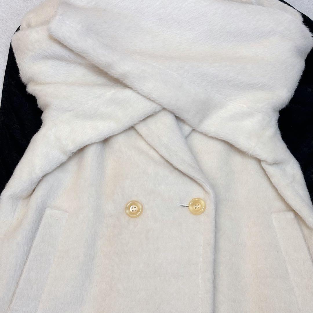 【美品】アルパカ100% Carat ロングコート ウールマーク ダブル 9AR