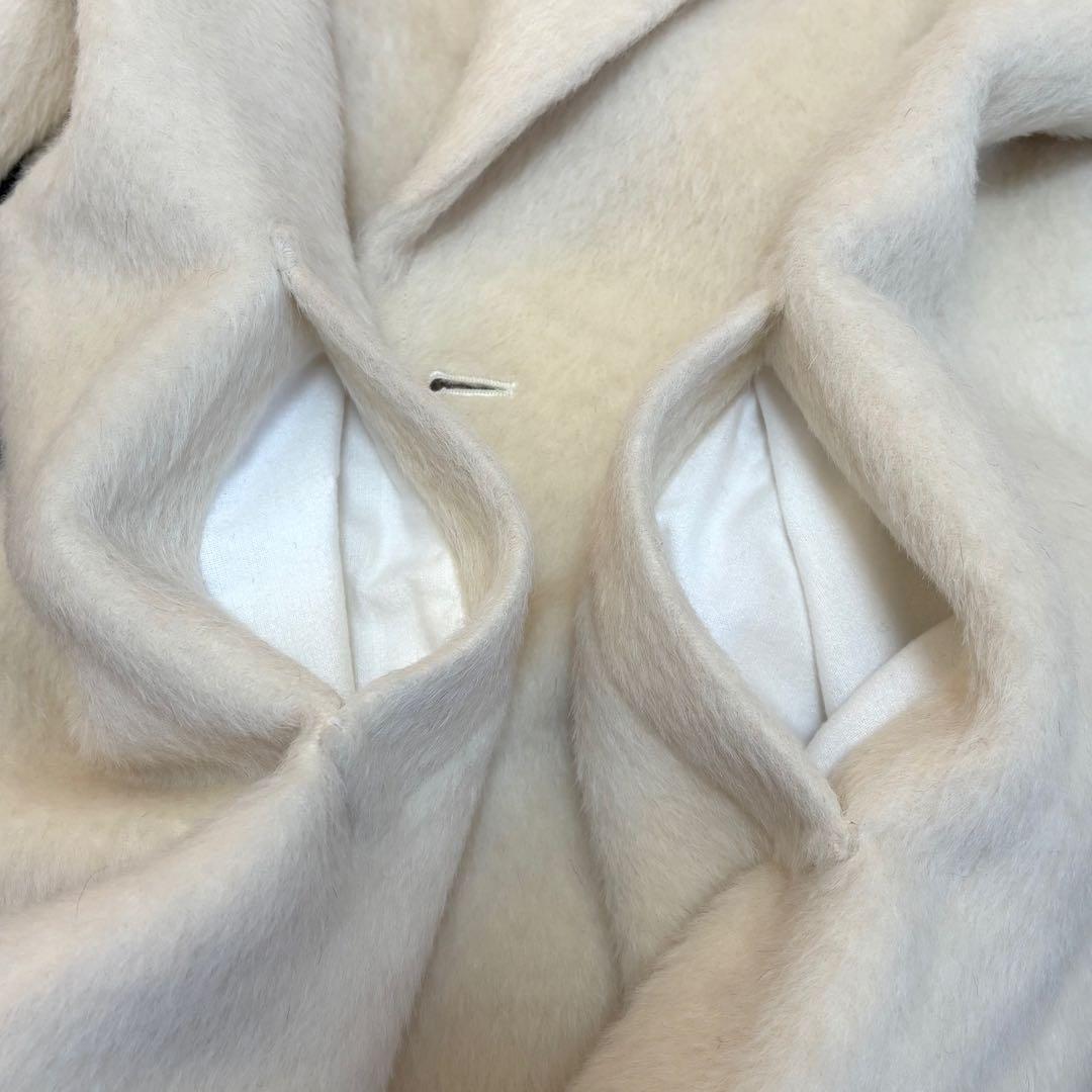 【美品】アルパカ100% Carat ロングコート ウールマーク ダブル 9AR