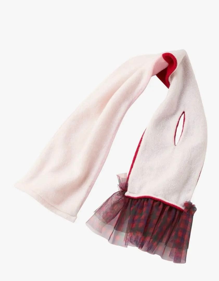 新品未使用！♡Familiar ファミリア　マフラー　チェック　レッド