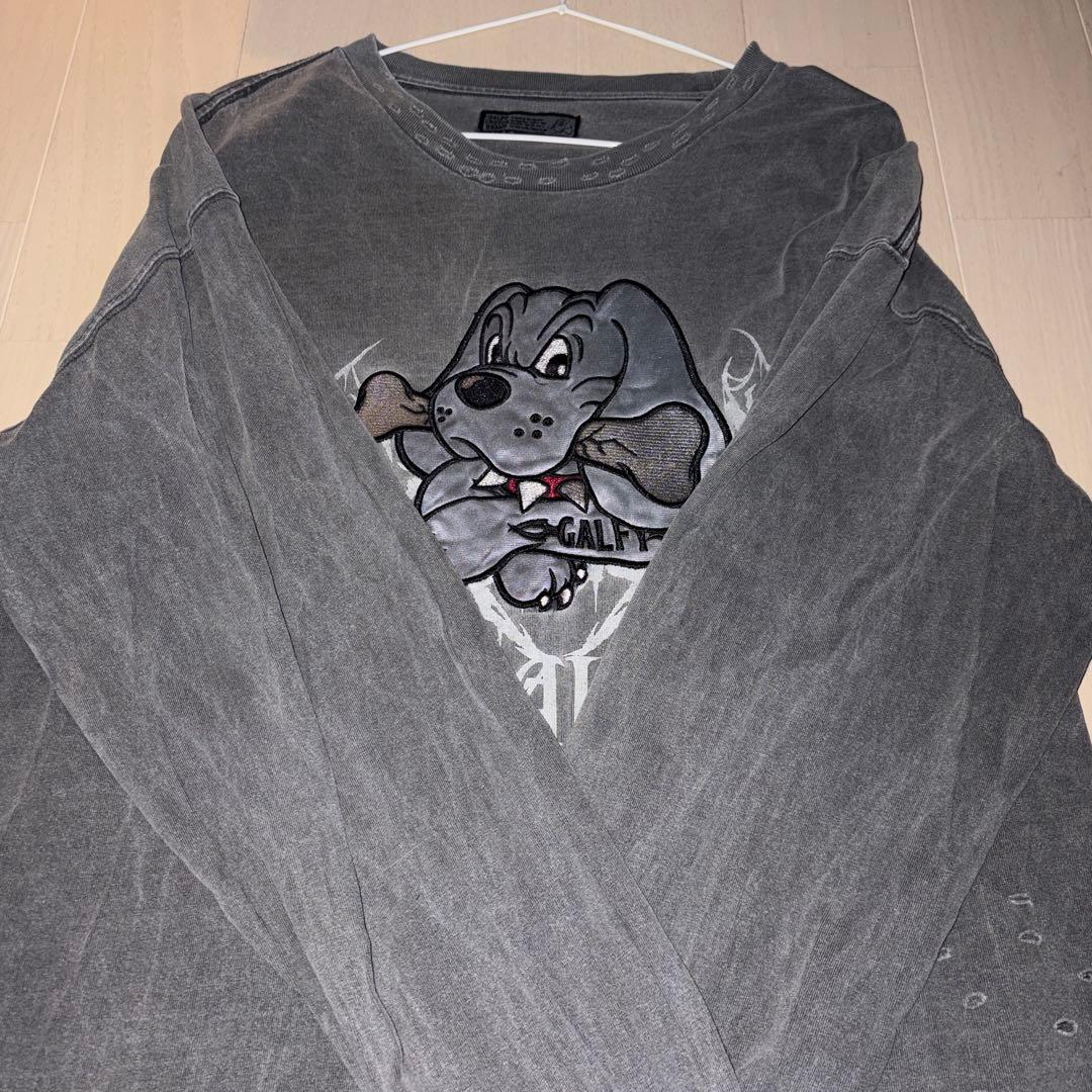 【GALFY/ガルフィー】染め染めわんわんボロボロングスリーブTシャツ