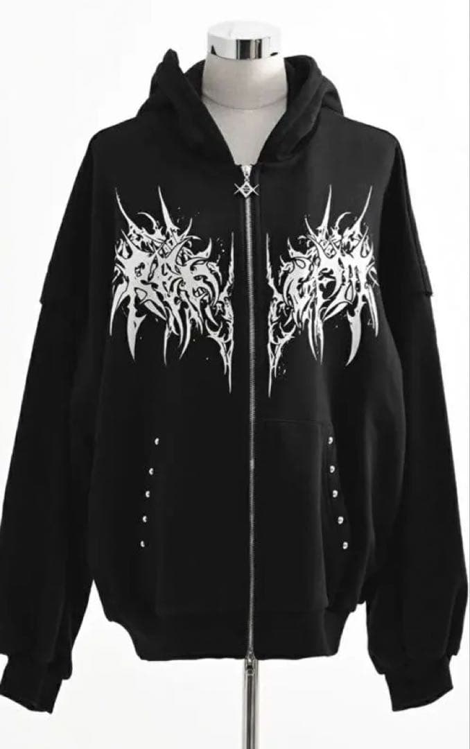 新品未開封 オーバーサイズ グラフィックプリント レフレム ZIPパーカー