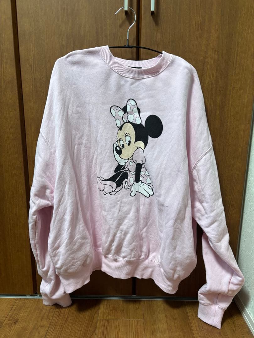 wcj ミニーマウス プリント ピンク スウェット
