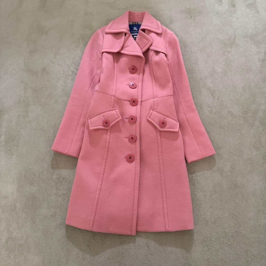 ✨希少✨ バーバリーブルーレーベル コート ベルト ノバチェック ピンク 38