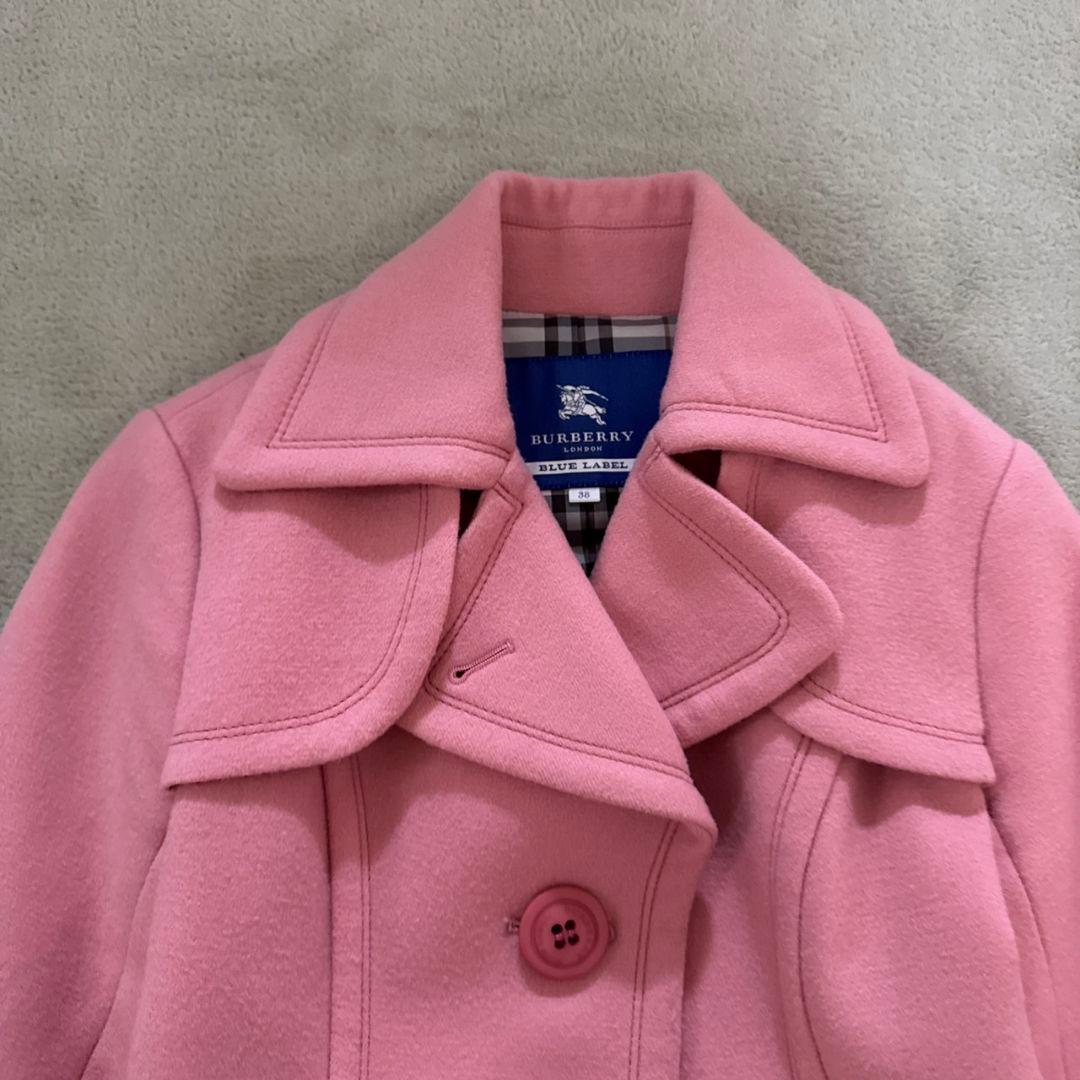 ✨希少✨ バーバリーブルーレーベル コート ベルト ノバチェック ピンク 38