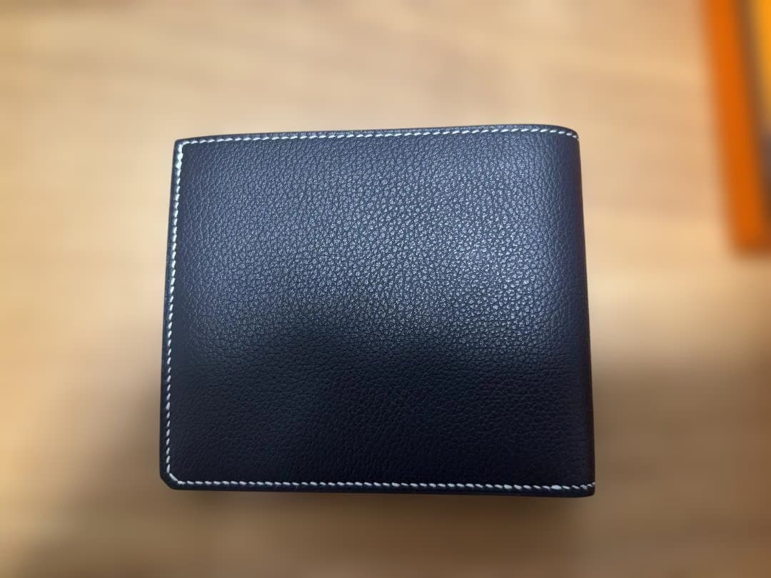 美品　エルメス Hセリエ コンパクト 二つ折り財布 シルバー金具