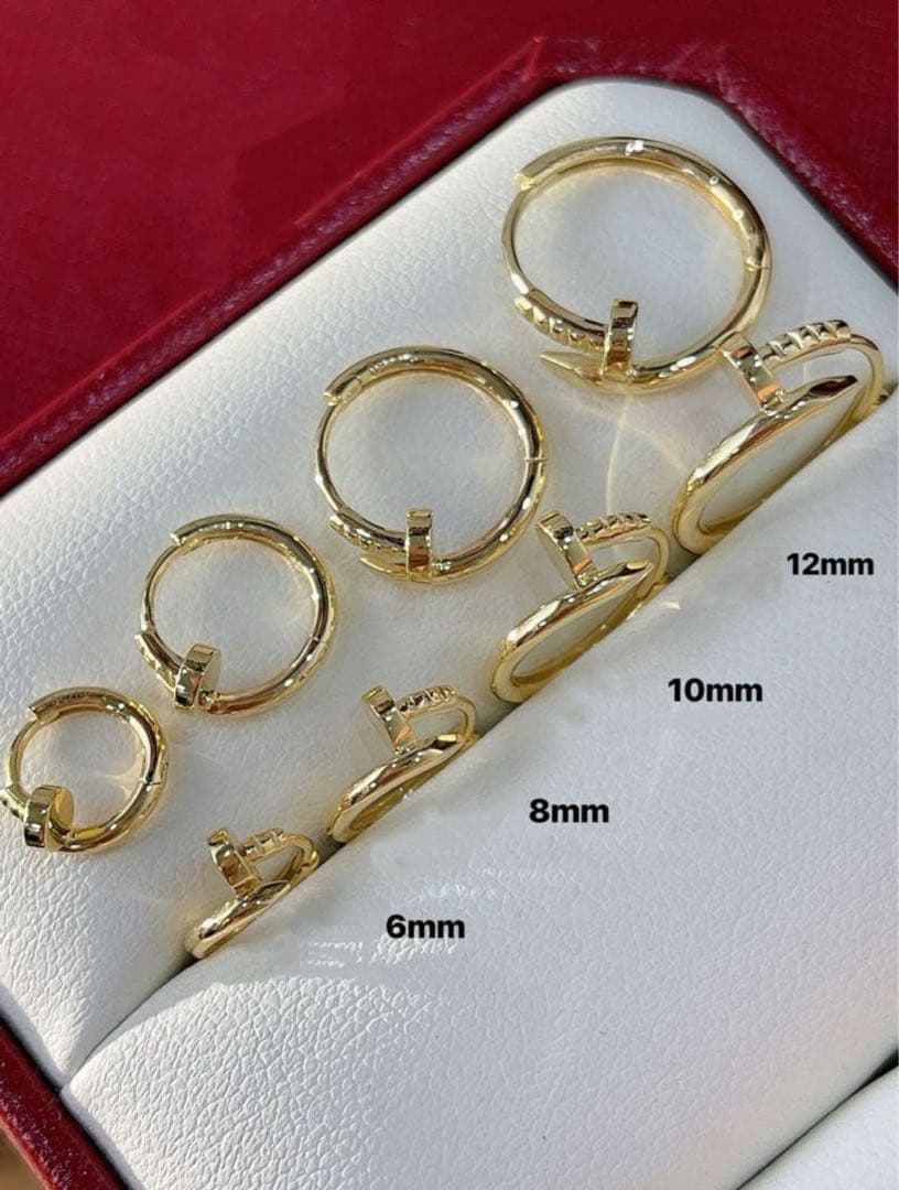 いりこ　K18PG 8mm 天然ダイヤモンド　フープピアス(ダイヤなし)