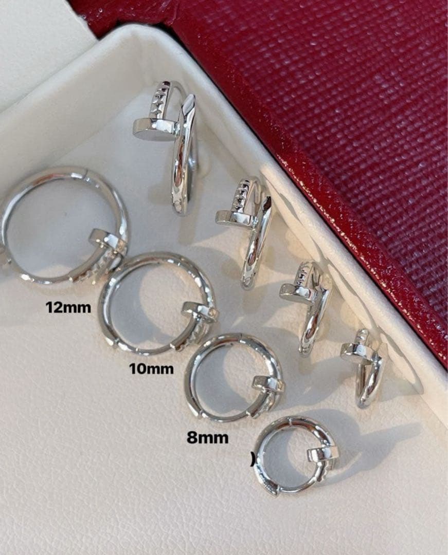 いりこ　K18PG 8mm 天然ダイヤモンド　フープピアス(ダイヤなし)