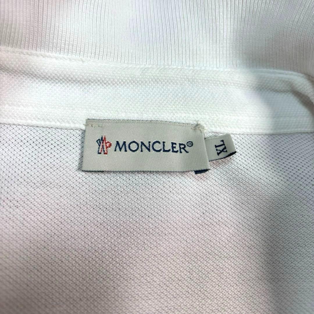 ◇フルオープン可能◇MONCLER モンクレールホワイト ポロシャツ【XL】
