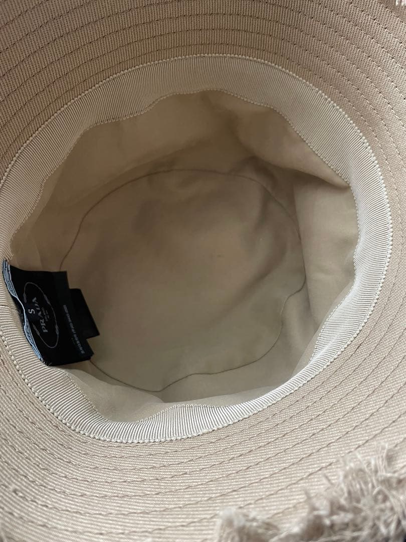 PRADA ドリル バケットハット ベージュ S