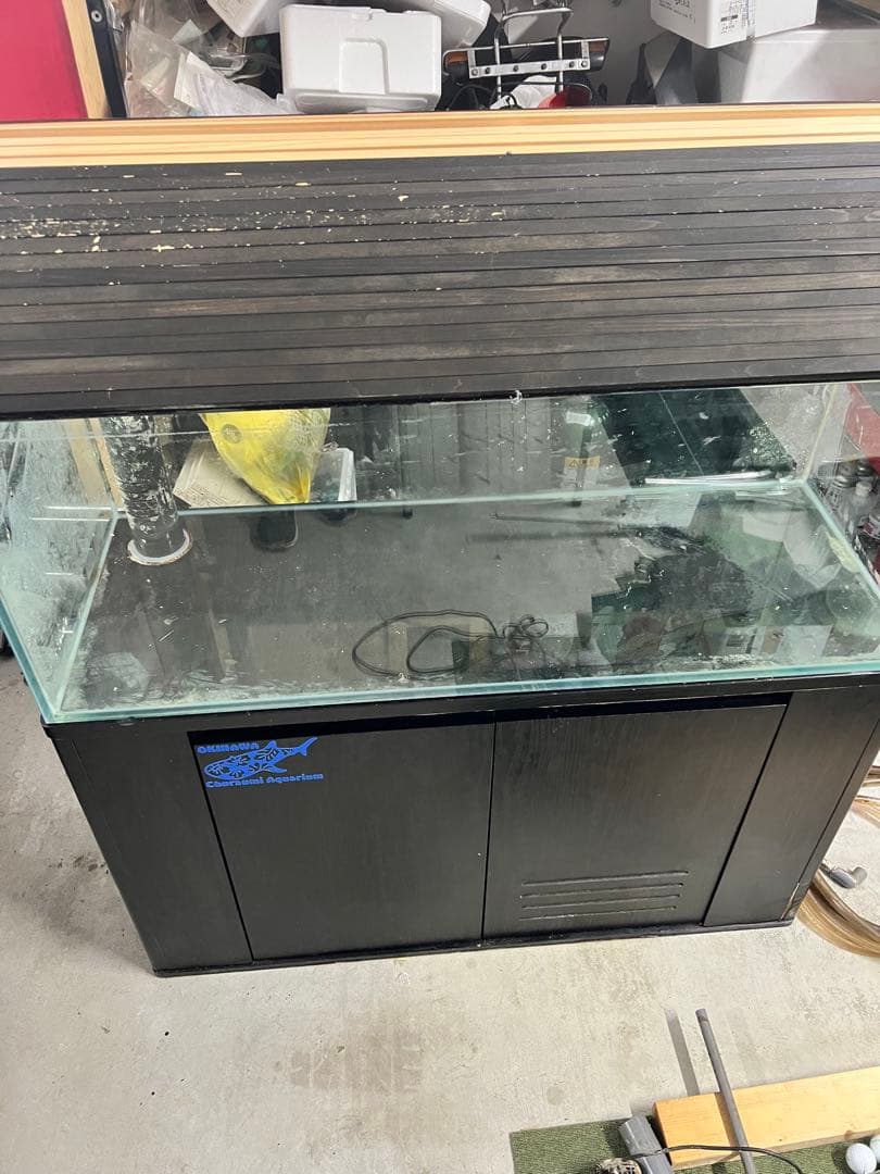 大型1200オーバーフロー水槽 木製キャビネット付き