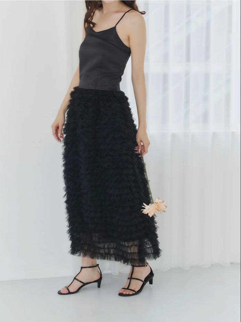 Olu ボリュームチュールキャミワンピース