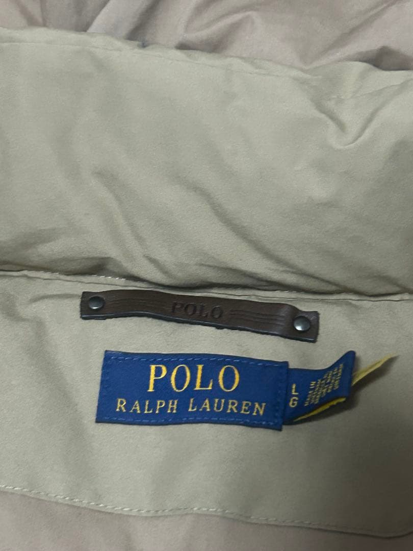 ベージュ ダウンベスト フード付き　美品　ラルフローレン