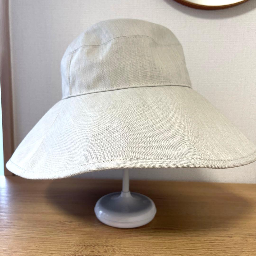 【試着のみ】サンバリア100 ナチュラルハット アイボリー Mサイズ