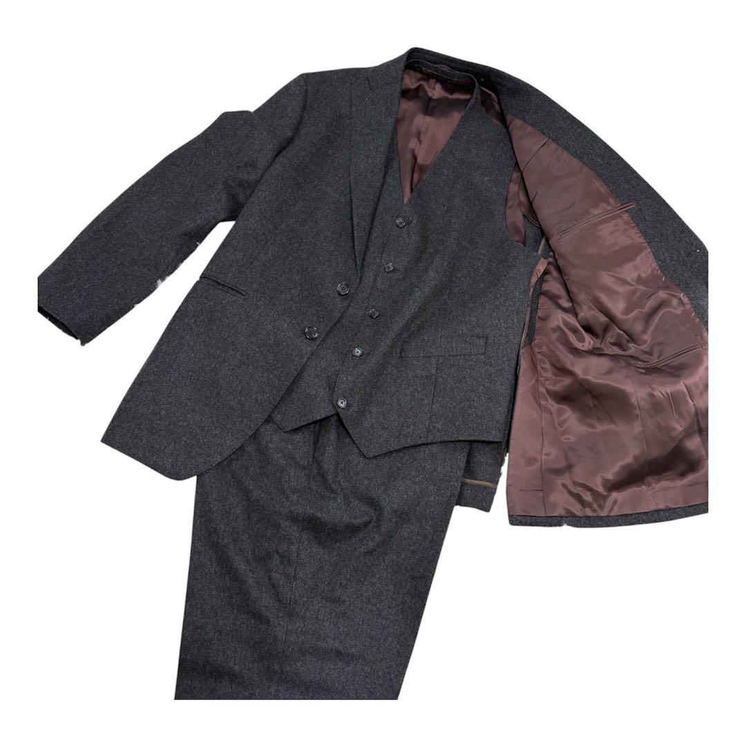 世界最高峰英国フランネルの代名詞フォックスブラザーズのスリーピース大きめ