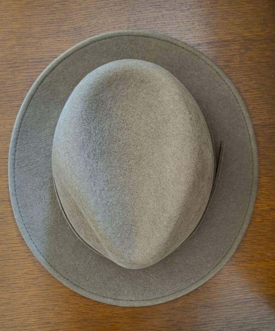 美品 ステットソン ブラウン ウールフェルトハット 中折 59cm パッカブル