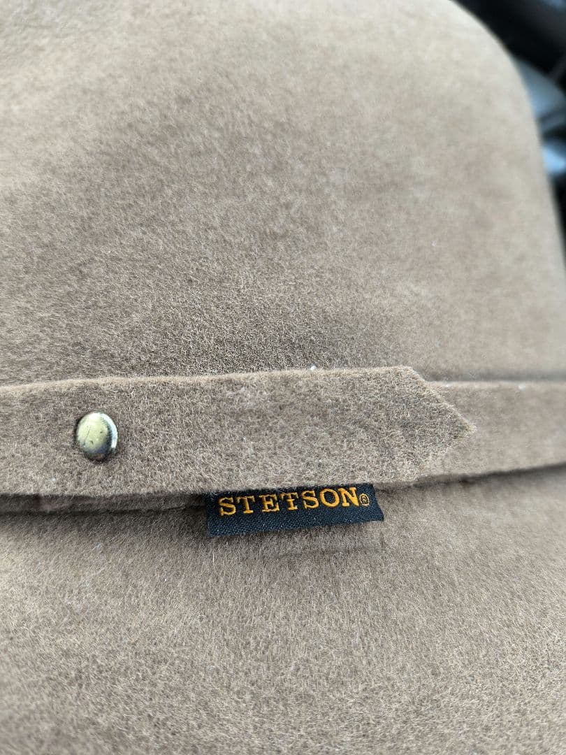 美品 ステットソン ブラウン ウールフェルトハット 中折 59cm パッカブル