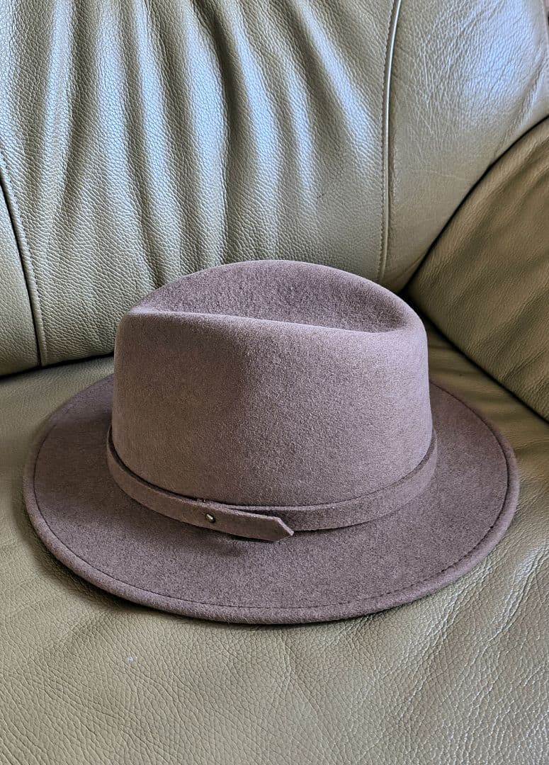 美品 ステットソン ブラウン ウールフェルトハット 中折 59cm パッカブル