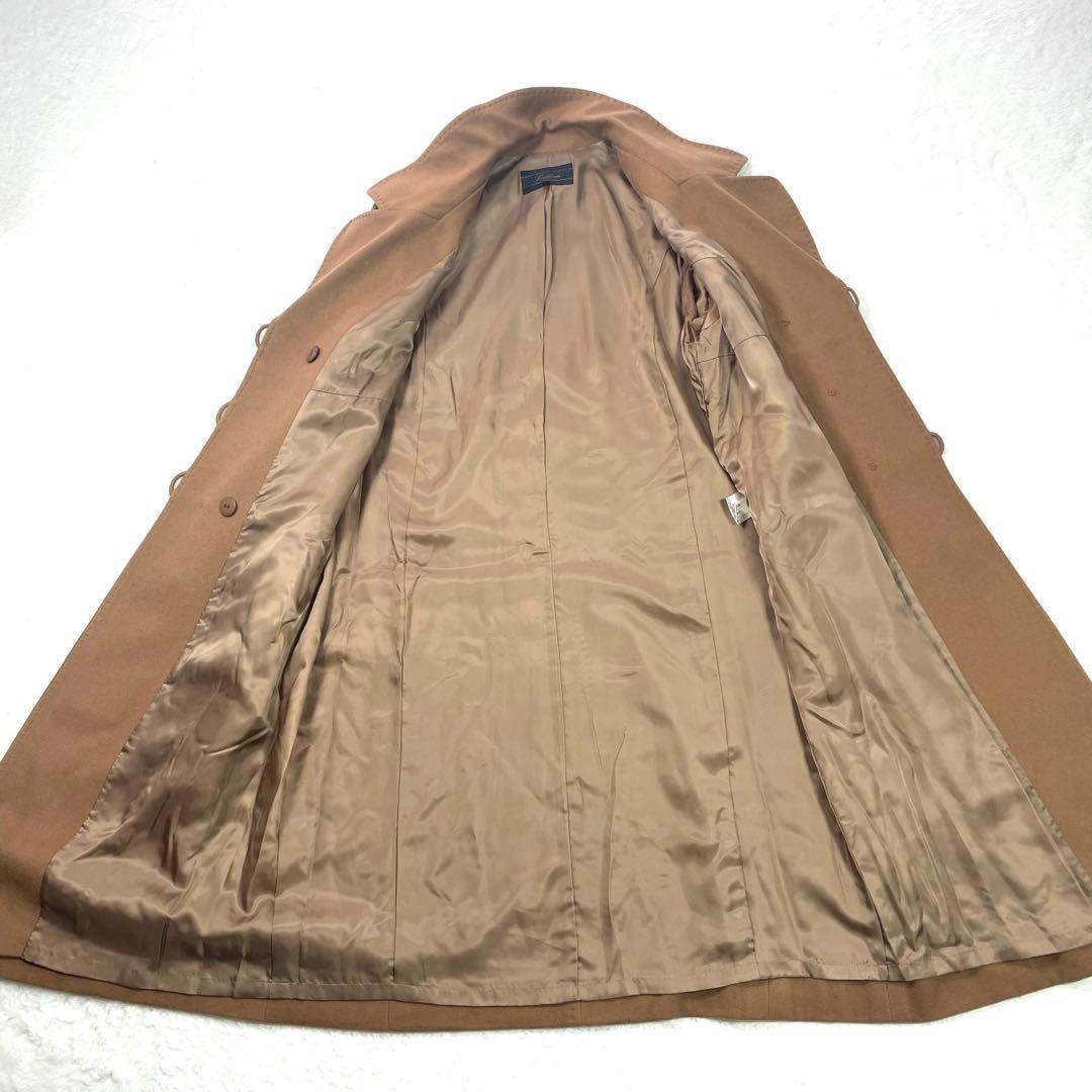 大きめ 13+✨レリアン カシミヤ 100%レトロ ロングコート キャメル