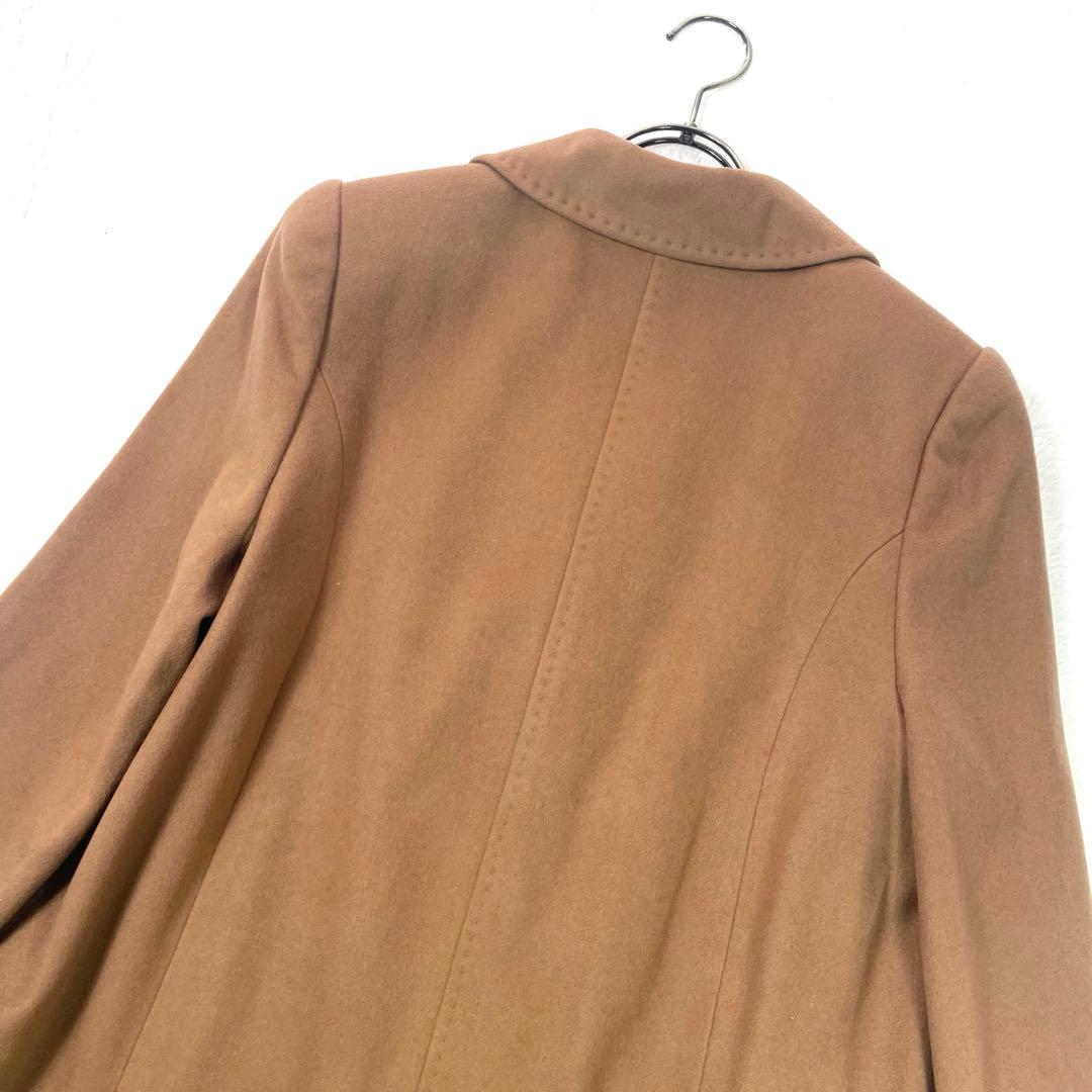 大きめ 13+✨レリアン カシミヤ 100%レトロ ロングコート キャメル