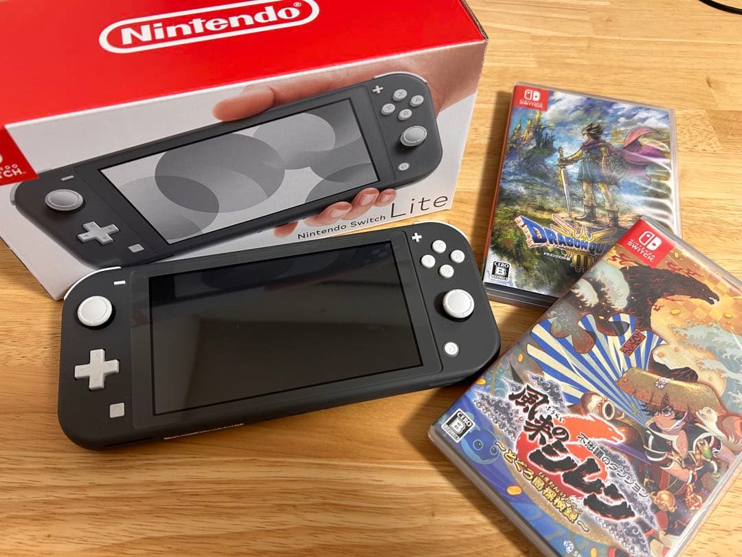 Nintendo Switch Lite グレー ゲームソフト2本付き