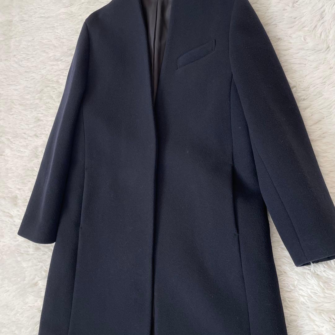 アパルトモン 22AWノーカラー チェスターコート カシミヤ混／36