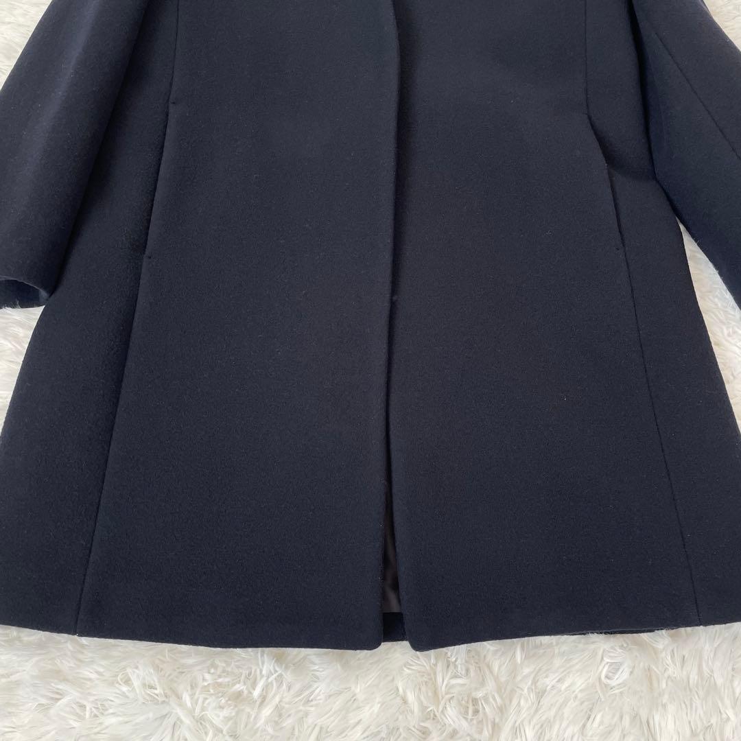 アパルトモン 22AWノーカラー チェスターコート カシミヤ混／36