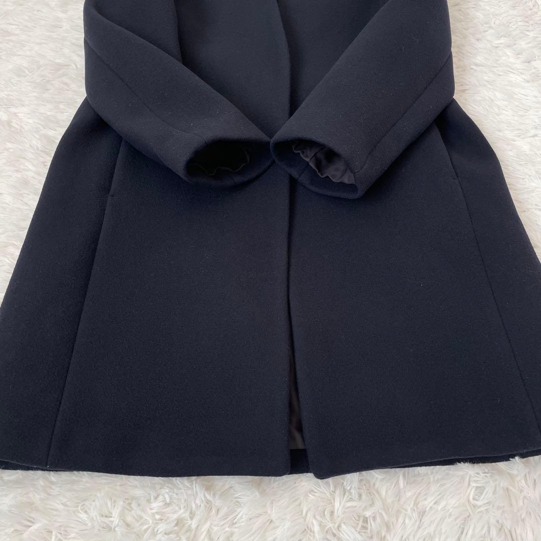 アパルトモン 22AWノーカラー チェスターコート カシミヤ混／36