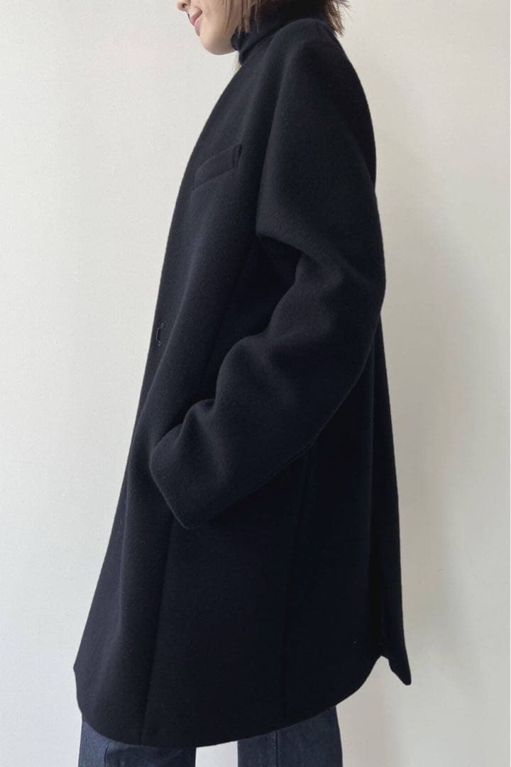 アパルトモン 22AWノーカラー チェスターコート カシミヤ混／36