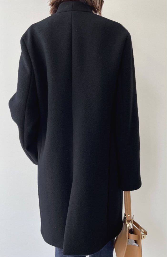 アパルトモン 22AWノーカラー チェスターコート カシミヤ混／36