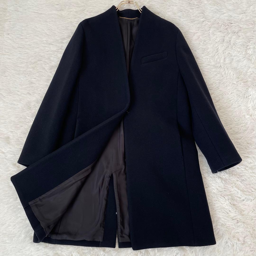 アパルトモン 22AWノーカラー チェスターコート カシミヤ混／36