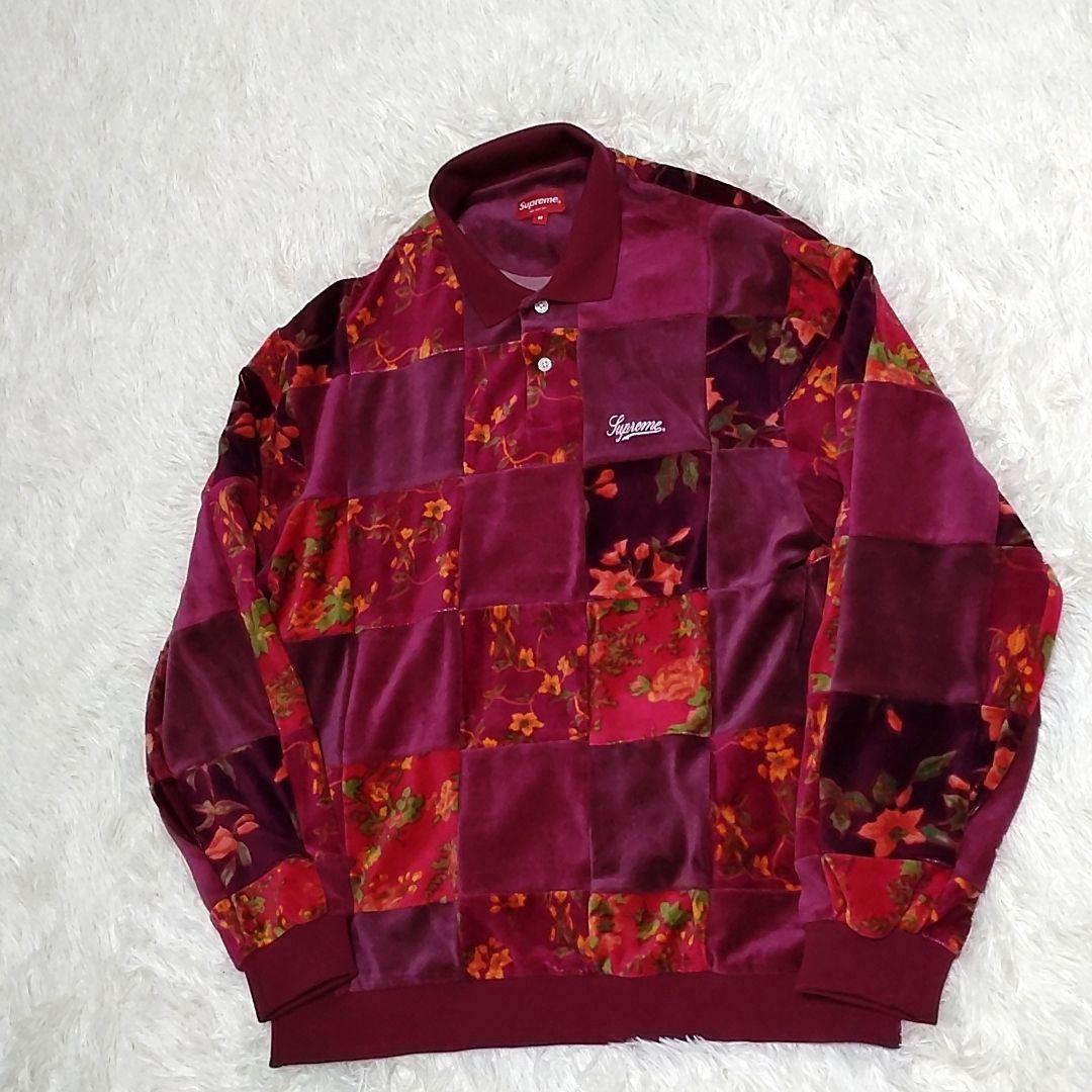 【美品】Supreme Floral Patchwork Velour Polo