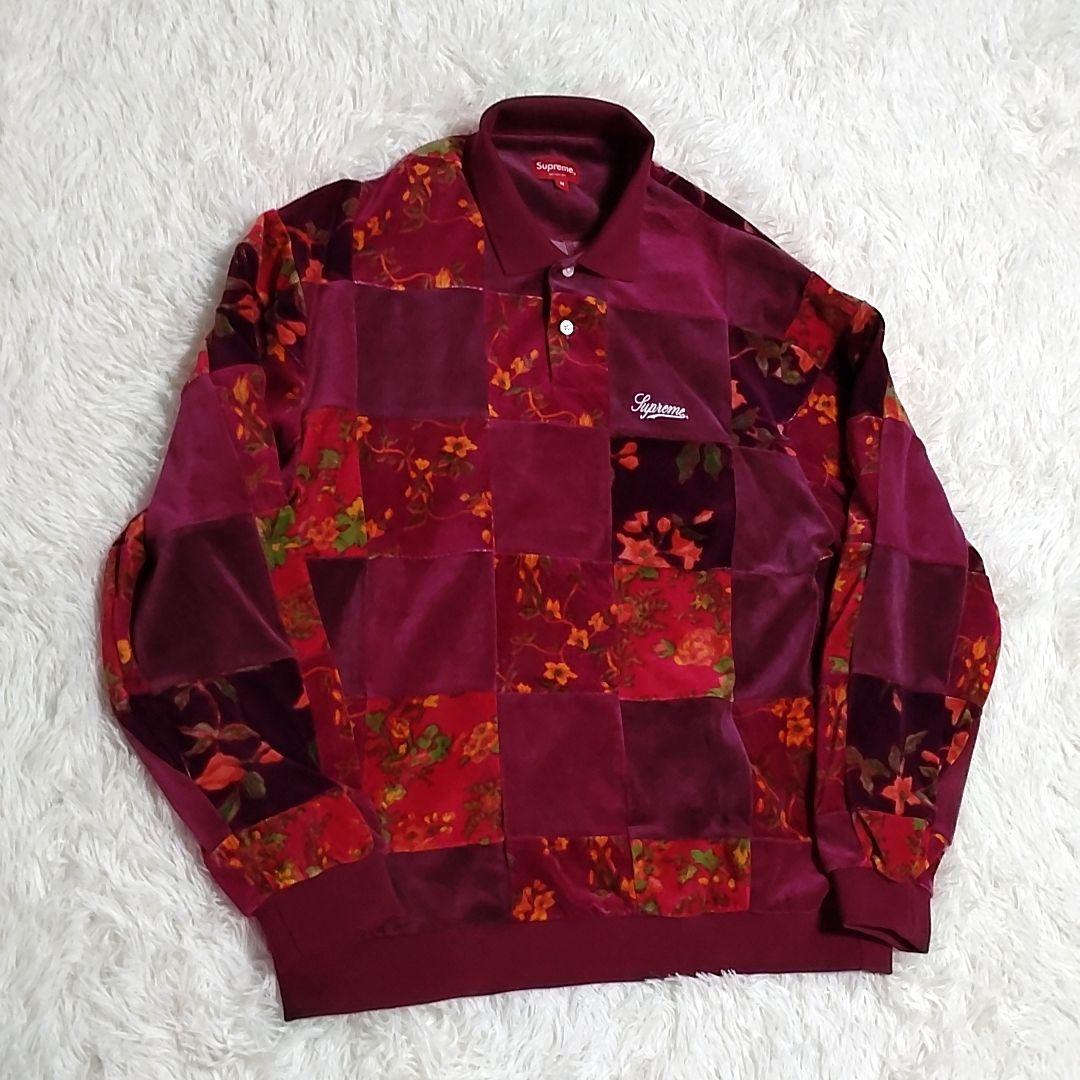 【美品】Supreme Floral Patchwork Velour Polo