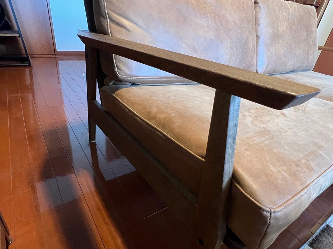 22日までオーカー(ジクロ)ソファ 2.5人掛　オットマン付属　クラッシュゲート