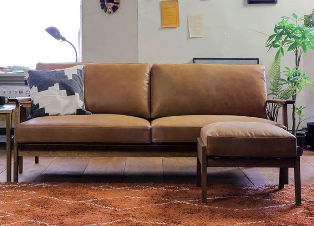 22日までオーカー(ジクロ)ソファ 2.5人掛　オットマン付属　クラッシュゲート