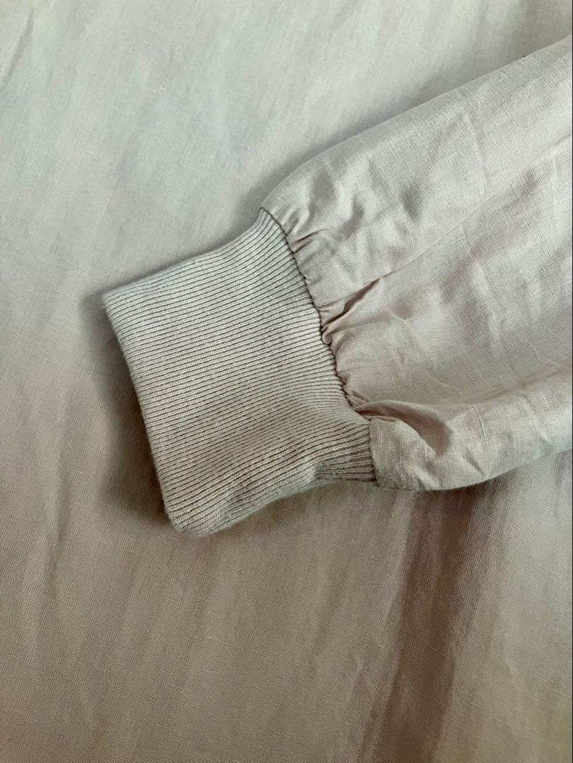 中川政七商店 綿麻 ハイネック ワンピース 灰桜 Aライン 長袖 美品