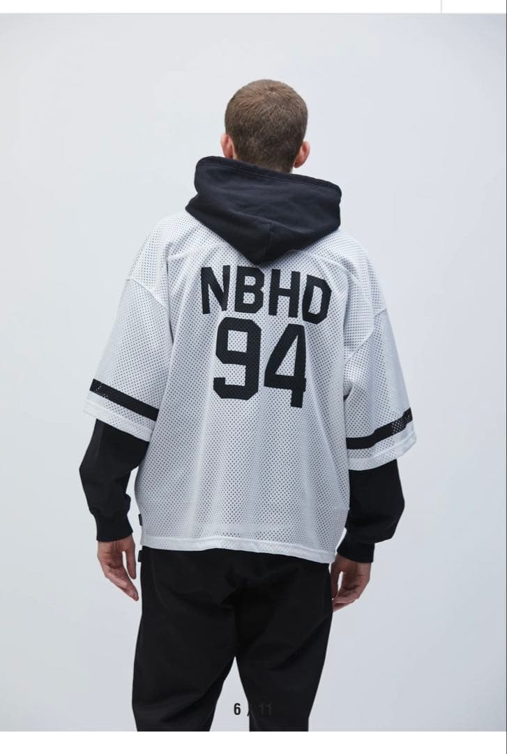 新品‼️NBHD 94 グレーM メッシュシャツ